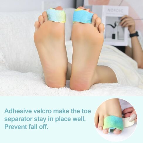 مصحح إصبع القدم من نيوبيور مع شريط، فاصل إصبع القدم من السيليكون مكون من 4 قطع للنساء والرجال، فاصل إصبع القدم المطرقة للتداخل، لفافة إصبع القدم المكسورة/جبيرة لتقليل آلام احتكاك القدم in Kuwait
