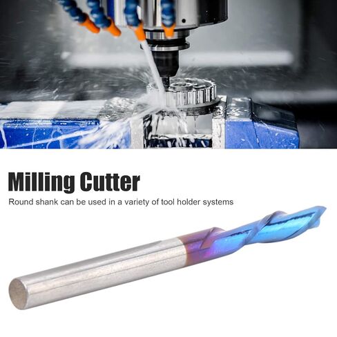 2‑Flute Milling Cutter Blue ‑ Plated Tungsten Steel Accessories 3.175 x 3.175 x 10 x 40 in Saudi Arabia