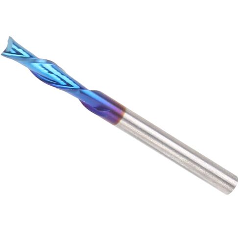 2‑Flute Milling Cutter Blue ‑ Plated Tungsten Steel Accessories 3.175 x 3.175 x 10 x 40 in Saudi Arabia