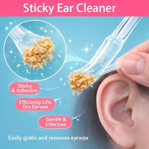 عصا تنظيف الأذن اللاصقة المكونة من 24 قطعة، منظف الأذن اللاصق بتصميم قابل للغسل، مسحات الأذن اللزجة الناعمة القابلة لإعادة الاستخدام لتنظيف الأذن اللطيف، أدوات إزالة شمع الأذن المحمولة للبالغين (أخضر زيتوني) in Kuwait