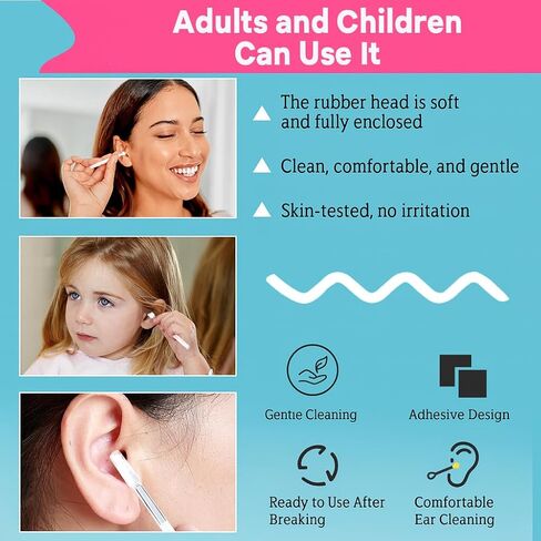 عصا تنظيف الأذن اللاصقة المكونة من 24 قطعة، منظف الأذن اللاصق بتصميم قابل للغسل، مسحات الأذن اللزجة الناعمة القابلة لإعادة الاستخدام لتنظيف الأذن اللطيف، أدوات إزالة شمع الأذن المحمولة للبالغين (أخضر زيتوني) in Kuwait