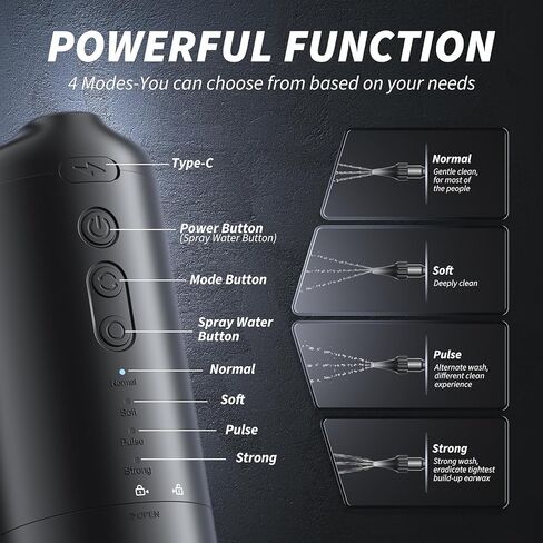 إزالة شمع الأذن - نظام تنظيف الأذن الكهربائي - منظف الأذن الذي يعمل بالماء مع 4 أوضاع للضغط - أداة تنظيف الأذن آمنة وفعالة in Kuwait