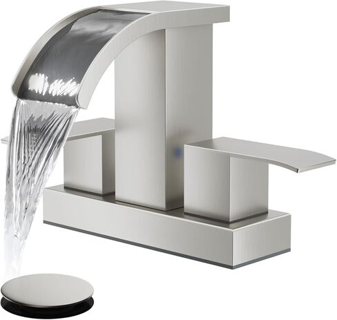 Gotonovo شلال 4 بوصة مراكب الحمام بالوعة صنبور 2 مقبض الحاجز صنبور 2 أو 3 حفرة سطح السفينة مع الصرف المنبثق شملت المرحاض Modern Mixer Tap Varucet Matte Matte in Kuwait