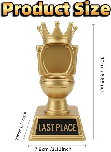 Freetoes Gold Toilet Trophy 6 Inch,Fantasy Football Loser Trophy,Funny Last Place Awards and Trophies,Family Game Night Trophies in Kuwait