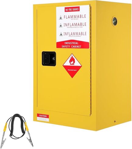 40 Gal Flammable Safety Cabinet, 65" x 23" x 18" Cold-Rolled Steel Hazardous Storage Cabinets Industrial Flammable Liquid Storage with Adjustable Shelves, Fireproof Double-Wall Design, Auto Close Door in Kuwait