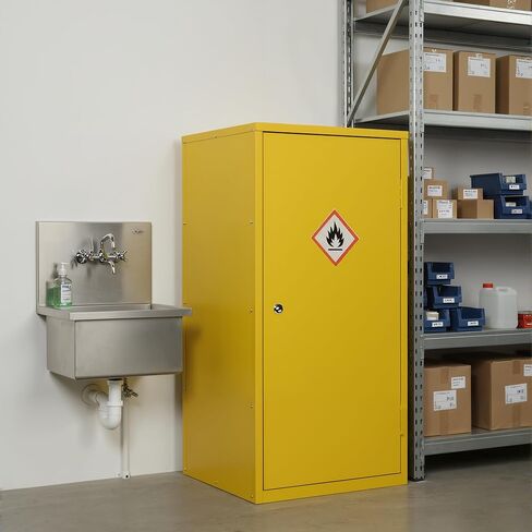 Flammable Safety Cabinet, 35" x 18" x 18" Flammable Cabinet with Adjustable Shelf, Galvanized Steel Fire Cabinets, Hazardous Chemical Storage for Garage, Lab, Industrial Use in Kuwait