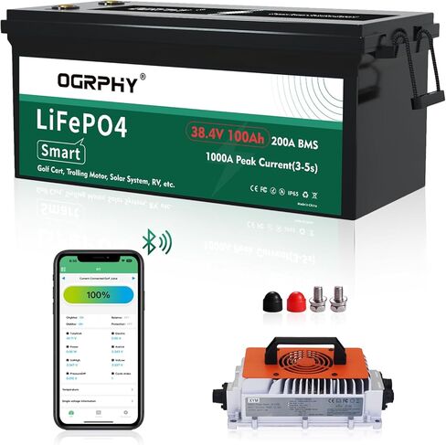 48V 100AH Lithium Golf Cart Battery with LCD Monitor, 5.12kWh 48V Golf Cart Battery with 1000A Peak Current, 5000+ Deep Cycles for Golf Cart, Solar, RV and Off Grid Applications in Saudi Arabia