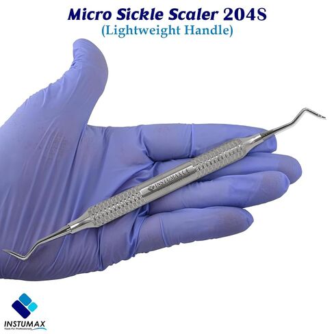 قشارة منجل الأسنان 204S - أداة احترافية لإزالة حساب التفاضل والتكامل للأسنان الخلفية - الفولاذ المقاوم للصدأ، نقطة دقيقة، قابلة للتعقيم - مستلزمات الصحة وطبيب الأسنان in Kuwait