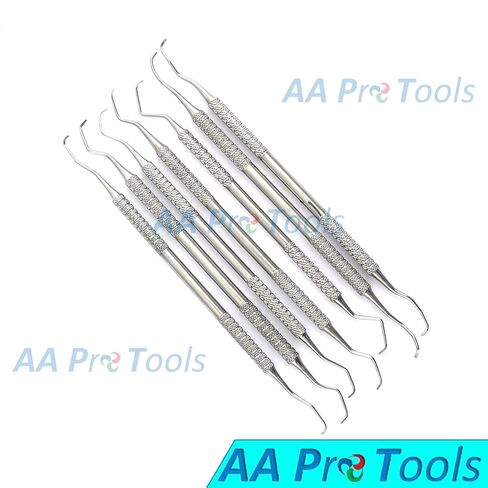 AA PRO Gracey CURETTES 1/2-13/14 مجموعة أدوات طب الأسنان ذات النهايات المزدوجة مكونة من 7 قطع بجودة A+ in Saudi Arabia