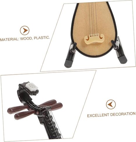 Luxshiny 1pc Mini Pipa Model Decor Prop Small Lute Musical Instrument for Home Photography Ornament Stand Unique Vintage Design for Creative Home Decoration in Kuwait