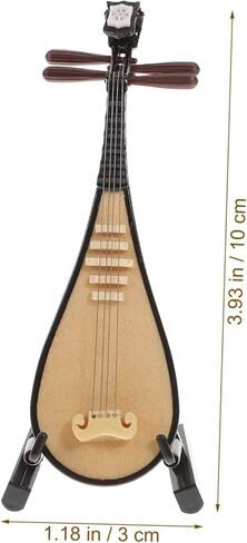 1pc Mini Lute Pipa Model with Stand Unique Home Decor Photography Prop Lightweight Musical Instrument Ornament for Friends Family in Kuwait