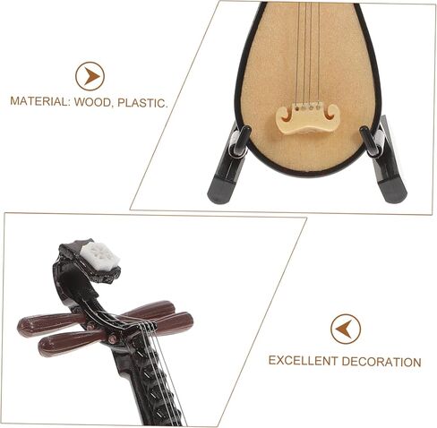 1pc Mini Lute Pipa Model with Stand Unique Home Decor Photography Prop Lightweight Musical Instrument Ornament for Friends Family in Kuwait