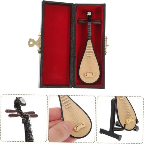 1pc Mini Lute Pipa Model with Stand Unique Home Decor Photography Prop Lightweight Musical Instrument Ornament for Friends Family in Kuwait