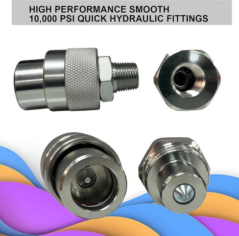 3/8"NPT Hydraulic Quick Connect-Disconnect Coupler 10,000 PSI High Pressure Replaces Enerpac C-604 w/Dust Caps in Kuwait