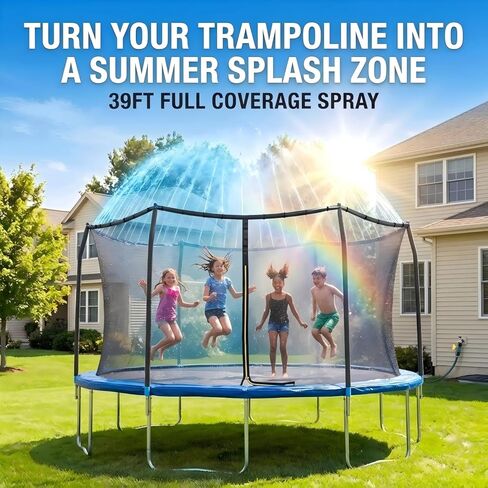 خرطوم رش الترامبولين بطول 39 قدمًا، ملحق لعب المياه في الهواء الطلق للترامبولين، لعبة ممتعة للمياه في الفناء الخلفي للصيف للأطفال، ملحق ترامبولين سهل التركيب للألعاب والتمارين الخارجية in Kuwait