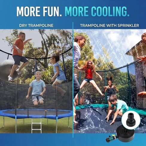 خرطوم رش الترامبولين بطول 39 قدمًا، ملحق لعب المياه في الهواء الطلق للترامبولين، لعبة ممتعة للمياه في الفناء الخلفي للصيف للأطفال، ملحق ترامبولين سهل التركيب للألعاب والتمارين الخارجية in Kuwait
