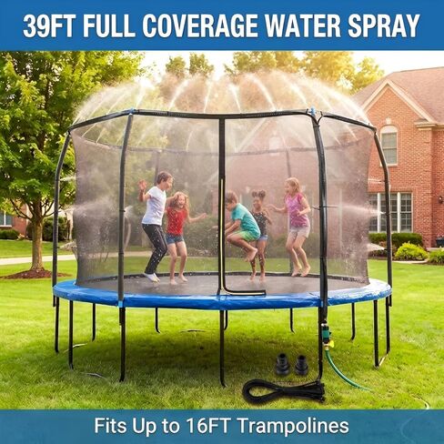 خرطوم رش الترامبولين بطول 39 قدمًا، ملحق لعب المياه في الهواء الطلق للترامبولين، لعبة ممتعة للمياه في الفناء الخلفي للصيف للأطفال، ملحق ترامبولين سهل التركيب للألعاب والتمارين الخارجية in Kuwait