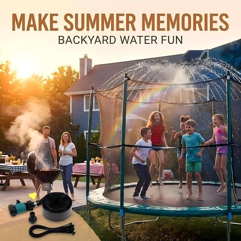 خرطوم رش الترامبولين بطول 39 قدمًا، ملحق لعب المياه في الهواء الطلق للترامبولين، لعبة ممتعة للمياه في الفناء الخلفي للصيف للأطفال، ملحق ترامبولين سهل التركيب للألعاب والتمارين الخارجية in Kuwait