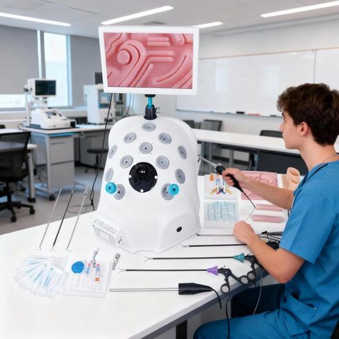 Laparoscopic Trainer Portable Box; Laparoscopic Surgery Simulator Interchangeable Modules; Simulador Laparoscopia Practice Model for Medical Students & Clinical Skills (Set 1) in Saudi Arabia