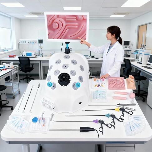 Laparoscopic Trainer Portable Box; Laparoscopic Surgery Simulator Interchangeable Modules; Simulador Laparoscopia Practice Model for Medical Students & Clinical Skills (Set 1) in Saudi Arabia