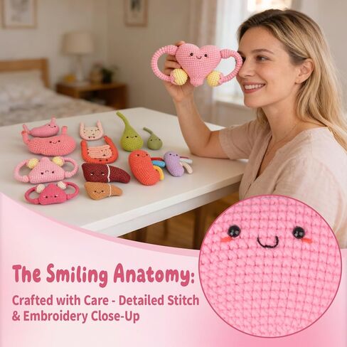 Crochet Anatomical Liver (Large) - Handmade Emotional Support Art, Unique Educational Tool, Positive Gift for Health & Wellness, Home & Office Décor in Kuwait