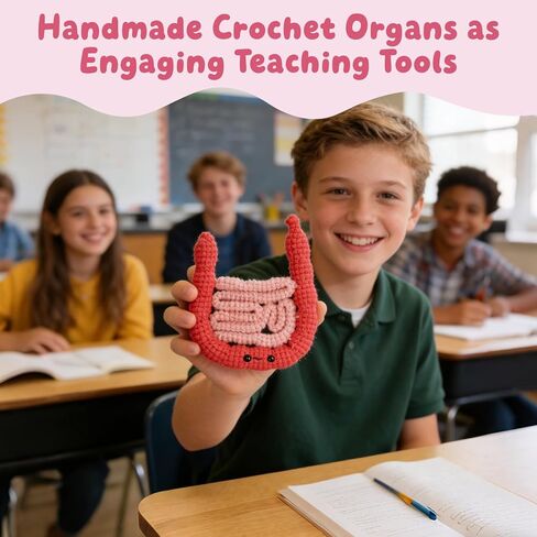 Crochet Anatomical Liver (Large) - Handmade Emotional Support Art, Unique Educational Tool, Positive Gift for Health & Wellness, Home & Office Décor in Kuwait