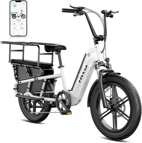 دراجة كهربائية TST للبالغين، محرك ذروة 1500 واط مع بطارية قابلة للإزالة 48 فولت 15 أمبير في الساعة 28 ميل في الساعة 60 ميل 20 بوصة دراجة كهربائية بإطارات سميكة، رف خلفي، 7 سرعات، دراجة كهربائية سهلة الاستخدام in Kuwait