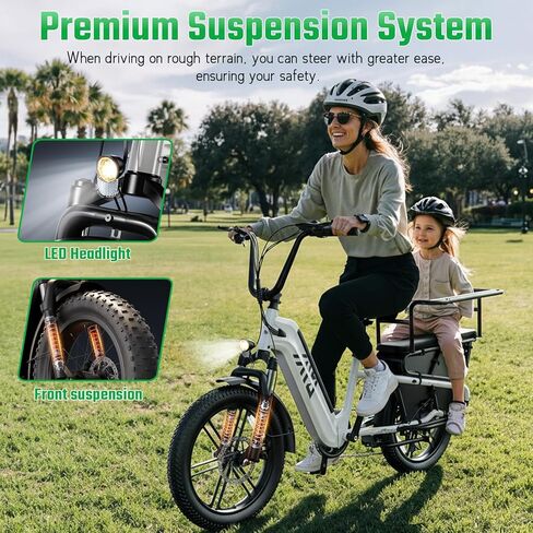 دراجة كهربائية TST للبالغين، محرك ذروة 1500 واط مع بطارية قابلة للإزالة 48 فولت 15 أمبير في الساعة 28 ميل في الساعة 60 ميل 20 بوصة دراجة كهربائية بإطارات سميكة، رف خلفي، 7 سرعات، دراجة كهربائية سهلة الاستخدام in Kuwait