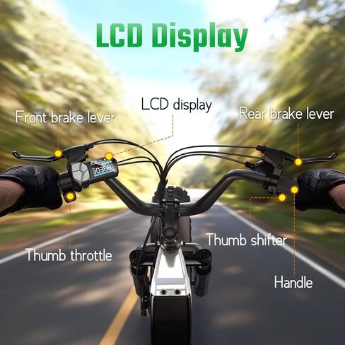 دراجة كهربائية TST للبالغين، محرك ذروة 1500 واط مع بطارية قابلة للإزالة 48 فولت 15 أمبير في الساعة 28 ميل في الساعة 60 ميل 20 بوصة دراجة كهربائية بإطارات سميكة، رف خلفي، 7 سرعات، دراجة كهربائية سهلة الاستخدام in Kuwait