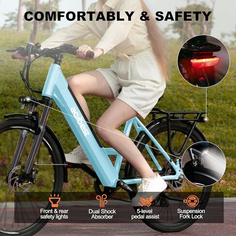 ACTBEST Core Electric Bike for Adults - 468Wh Removable Battery, 26 inch Step Thru Electric Bicycle, Peak 750W Brushless Motor Cityrun Ebike, with 7 Speed, Up to 50 Miles, E-Bikes in Saudi Arabia