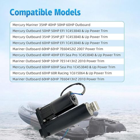 8M0055011 Power Trim Assembly Compatible with Mercury MerCruiser Quicksilver 30HP 35HP 40HP 50HP 60HP Outboard 4 Stroke Boat Engine Power Trim Tilt Assembly Replaces# 893517T01 855654T09 855654T08 in Kuwait