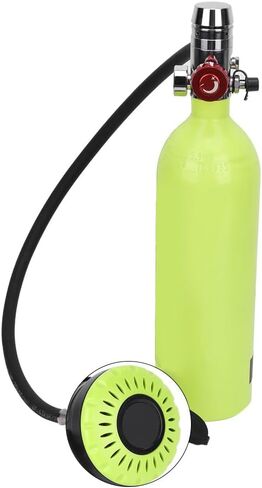 Scuba Diving Valve Set, Aviation Aluminum Oxygen Cylinder 1L, Green - Explosion - Proof Safety, Accurate Pressure Gauge, Ideal Scuba Diving Accessories Silicone Necklace Compleme in Kuwait