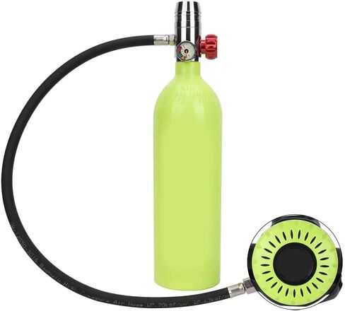 Scuba Diving Valve Set, Aviation Aluminum Oxygen Cylinder 1L, Green - Explosion - Proof Safety, Accurate Pressure Gauge, Ideal Scuba Diving Accessories Silicone Necklace Compleme in Kuwait