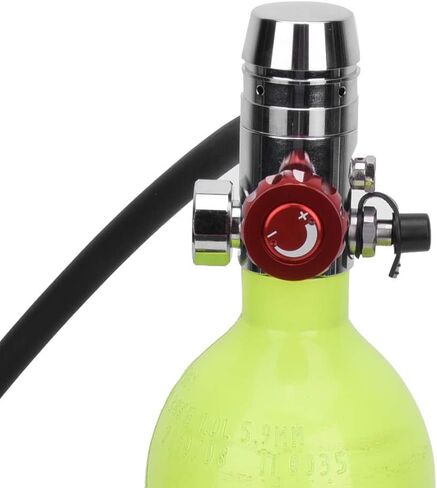 Scuba Diving Valve Set, Aviation Aluminum Oxygen Cylinder 1L, Green - Explosion - Proof Safety, Accurate Pressure Gauge, Ideal Scuba Diving Accessories Silicone Necklace Compleme in Kuwait