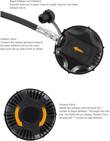 Diving Drysuit Replacement Valve Set with Abs Drysuit Inflator and Exhaust Valves, Water Proof Integrity & Sturdy Structure, Suitable for Snorkeling Diving Kayaking in Kuwait