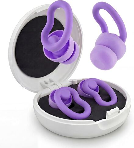 Ear Plugs for Sleeping, 2 Pairs Reusable Ear Plugs for Side Sleepers, 6 Sizes Silicone Ear Tips (Single & Dual Layer) 30dB Noise Reduction for Snoring, Travel & Focus in Kuwait