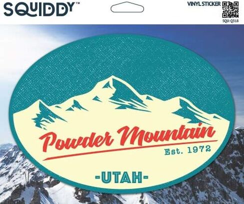 Squiddy Powder Mountain Utah - ملصق فينيل للسيارة والكمبيوتر المحمول والكمبيوتر المحمول (طوله 5 بوصات) in Saudi Arabia