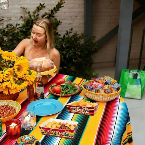 صواني الطعام الورقية المكسيكية، صواني تقديم سينكو دي مايو للاستعمال مرة واحدة، 60 قطعة، حاويات الوجبات الخفيفة، صواني هدايا الحفلات in Kuwait