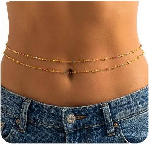 Layered Solar System Waist Chain Universe Planets Belly Chain Colorful Beads Body Chain Jewelry Accessories for Women﻿ in Kuwait