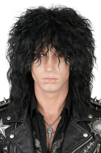 80s Wigs for Women Rock Diva Costume Wig Blonde Fluffy Big Curly Mullet Wigs Punk Rock Star Cosplay Wig for Halloween Party Costume Wig in Kuwait