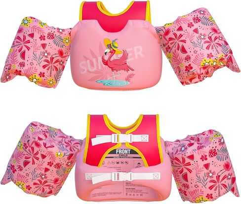 Dark Lightning USCG Coast Guard Approved Toddler Swim Vest for Age 2/3/4/5/6/7 Years Old, Kids Life Jackets with Arm Floaties 30-50 Pounds,Baby Water Wings in Sea/Pool/Puddle in Kuwait