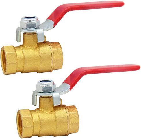 2PCS نحاس 1/4 بوصة صمام كرة NPT 1/4 "NPT أنثى إلى 1/4" NPT ذكور صمام مصغرة مع مقبض التشغيل أنابيب ملولبة للمياه/الزيت/الغاز in Kuwait