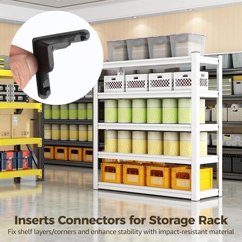 24 Pcs PP Plastic Post Insert Connectors, Sturdy Support for Storage Racks Including Whalen Muscle Rack Shelving, Wire Shelving Replacement Parts with 12 Post Corner Connectors and 12 Post Caps in Kuwait