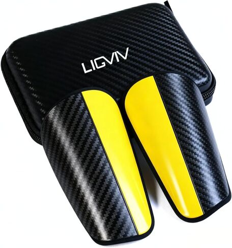 Pro Carbon Fiber Soccer Shin Guards, One Size Fits All, Dual Shell Design with 24000MPa Tensile Strength, Portable Carrying Case in Kuwait