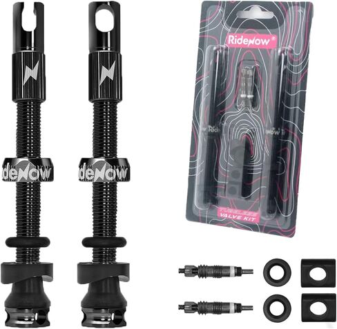 MIMIRACLE Ridenow Tubeless Presta Valve Stems, Super-Light Alloy Valve Kit for MTB & Road Bikes, Black Presta Valves with Removable Cores & Tool, 45mm / 65mm / 85mm Options (Pair) in Saudi Arabia