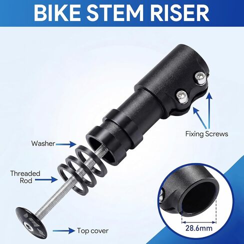 رافعة جذع الدراجة وجذع الدراجة القابل للتعديل، موسع مقود جذع الدراجة العالمي 31.8 مم، متوافق مع جذع شوكة الدراجة 28.6 مم، ± 80 درجة زاوية تعديل المقود لدراجة الطريق الجبلية BMX MTB in Kuwait