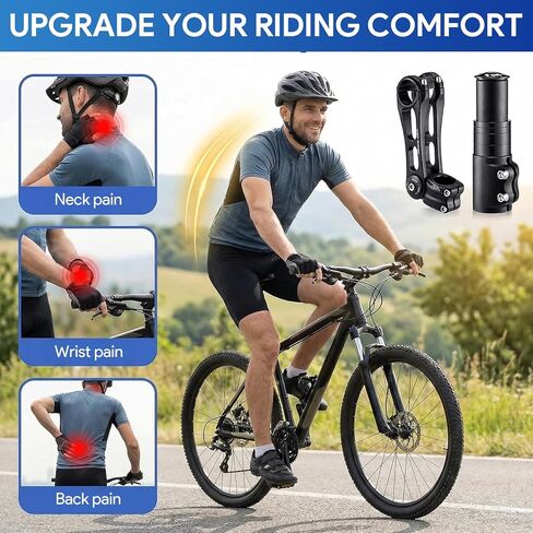 رافعة جذع الدراجة وجذع الدراجة القابل للتعديل، موسع مقود جذع الدراجة العالمي 31.8 مم، متوافق مع جذع شوكة الدراجة 28.6 مم، ± 80 درجة زاوية تعديل المقود لدراجة الطريق الجبلية BMX MTB in Kuwait