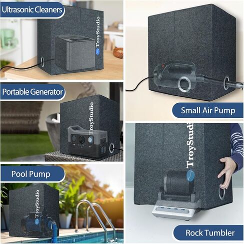 TroyStudio Portable Sound Proof Box, 16" x 12" x 16.2" Noise Reduction Enclosure, Light Blocking Quiet Cover, Soundproof Barrier for Ultrasonic Cleaner, Air Pump, Rock Tumbler & Generator in Saudi Arabia