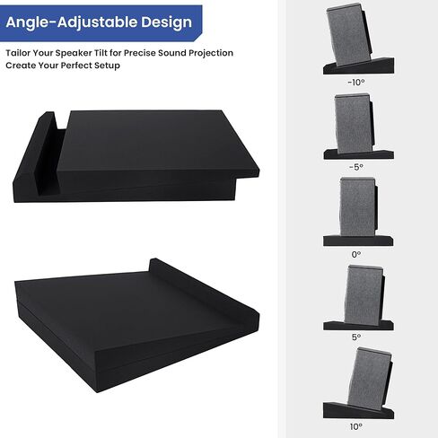 MABOZOO Speaker Isolation Pads, Foam Studio Monitor Isolation Pads for 8-10 Inch Monitors, Acoustic Noise Reduction Riser Platform for Studio Monitor, Subwoofer, Loudspeaker, 16.5"x15"x2.5", Black in Kuwait