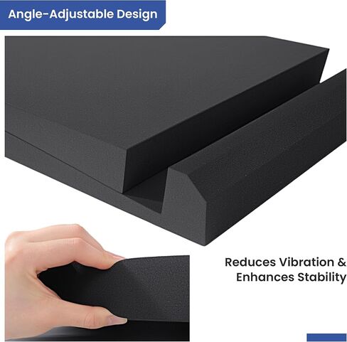 MABOZOO Speaker Isolation Pads, Foam Studio Monitor Isolation Pads for 8-10 Inch Monitors, Acoustic Noise Reduction Riser Platform for Studio Monitor, Subwoofer, Loudspeaker, 16.5"x15"x2.5", Black in Kuwait